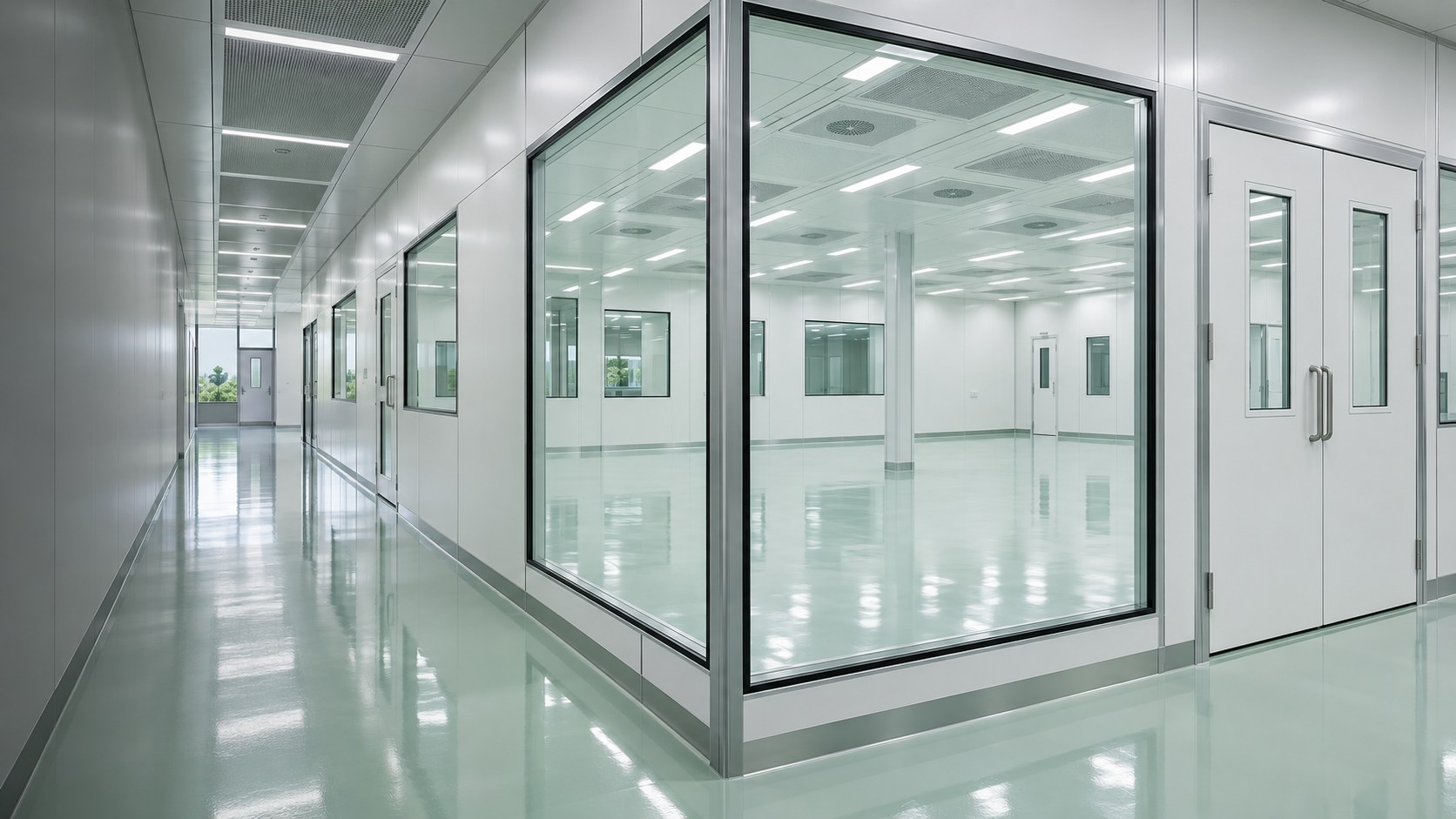 JIE XIN cleanroom entrance and glass cleanroom